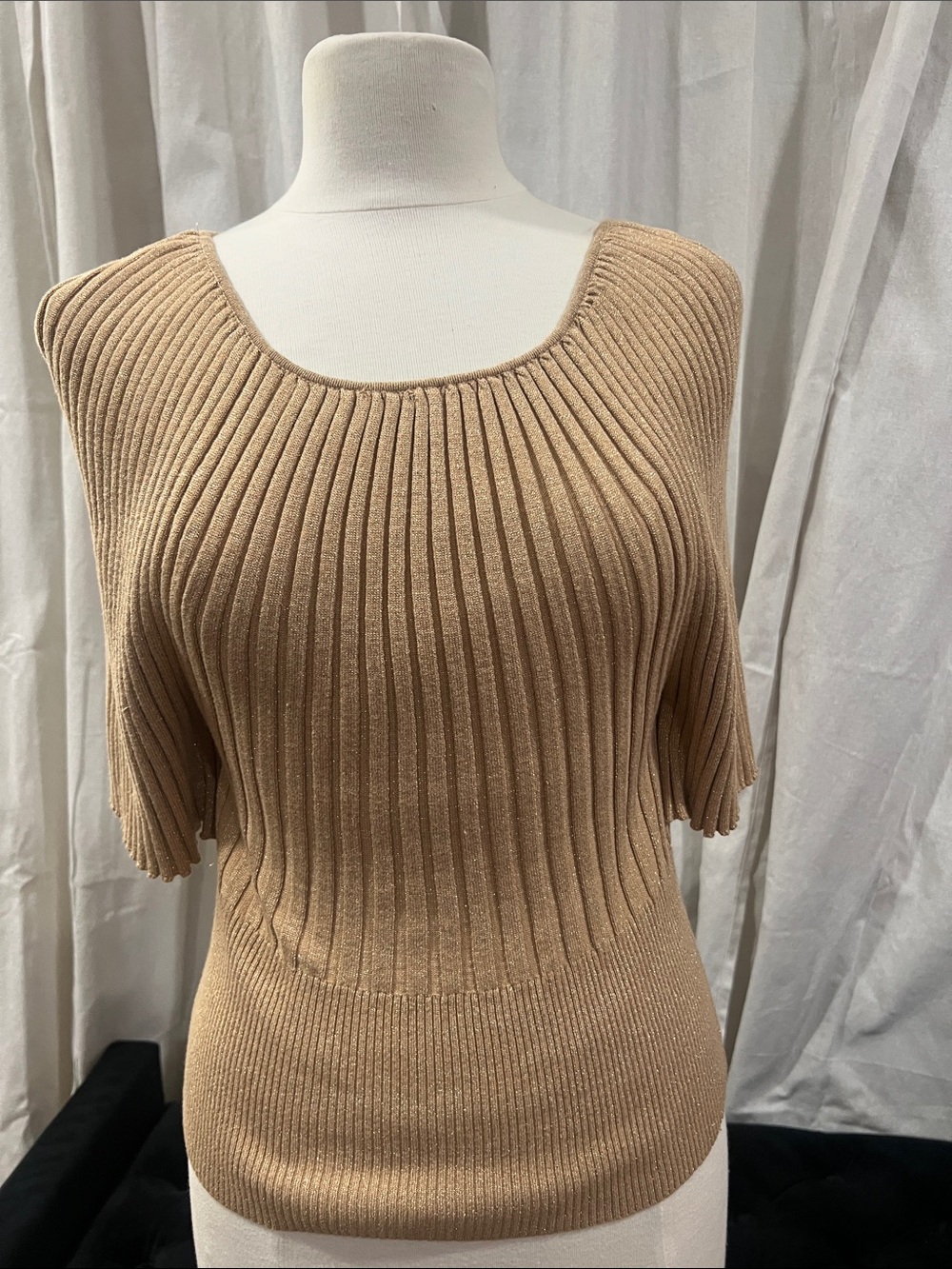Rozz & Ali Gold Ribbed Knit Women's Sweater